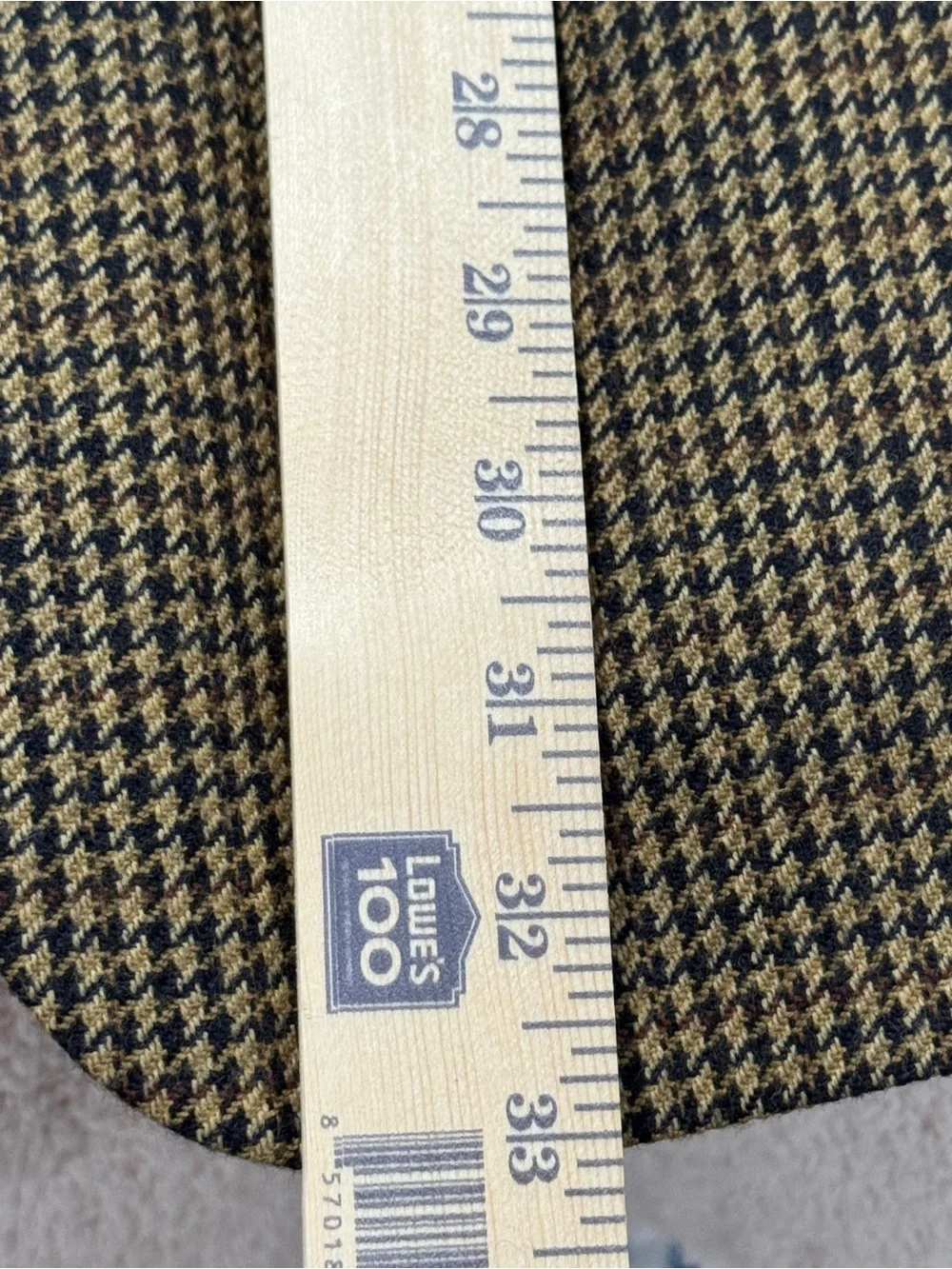 Vintage Bill Blass Pure Wool Houndstooth Overcoat  Tan Blue Classic USA